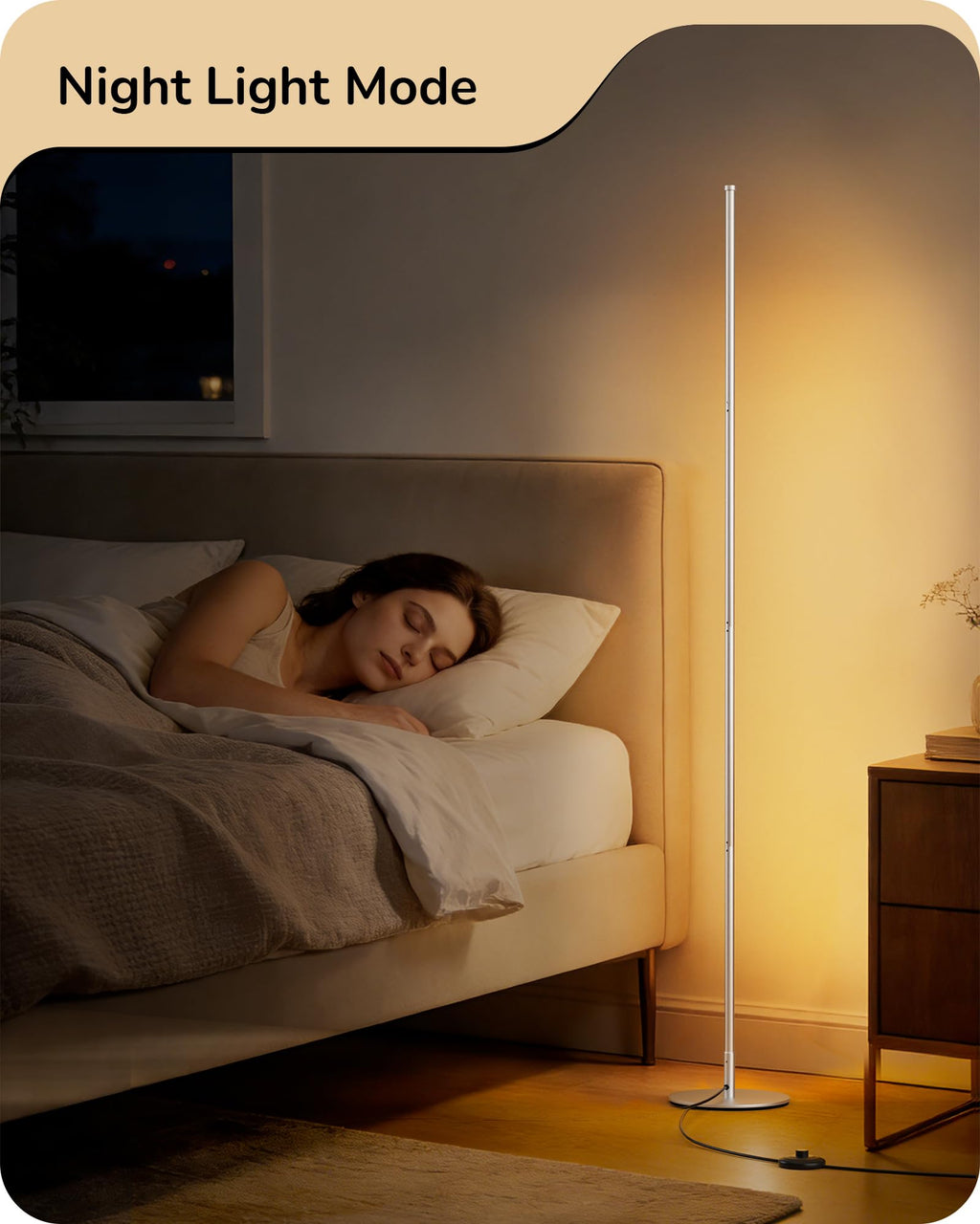 59.8" Corner Lamp with Remote & 3 Height Settings, Dimmable & 3CCT