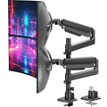 Dual Monitor Arm for Max 49" Ultrawide Screens up to 44 lbs, Heavy Duty Extra Tall Monitor Desk Mount, Vertical Stacked Adjustable Dual Monitor Mount, VESA Mount 75x75mm/100x100mm