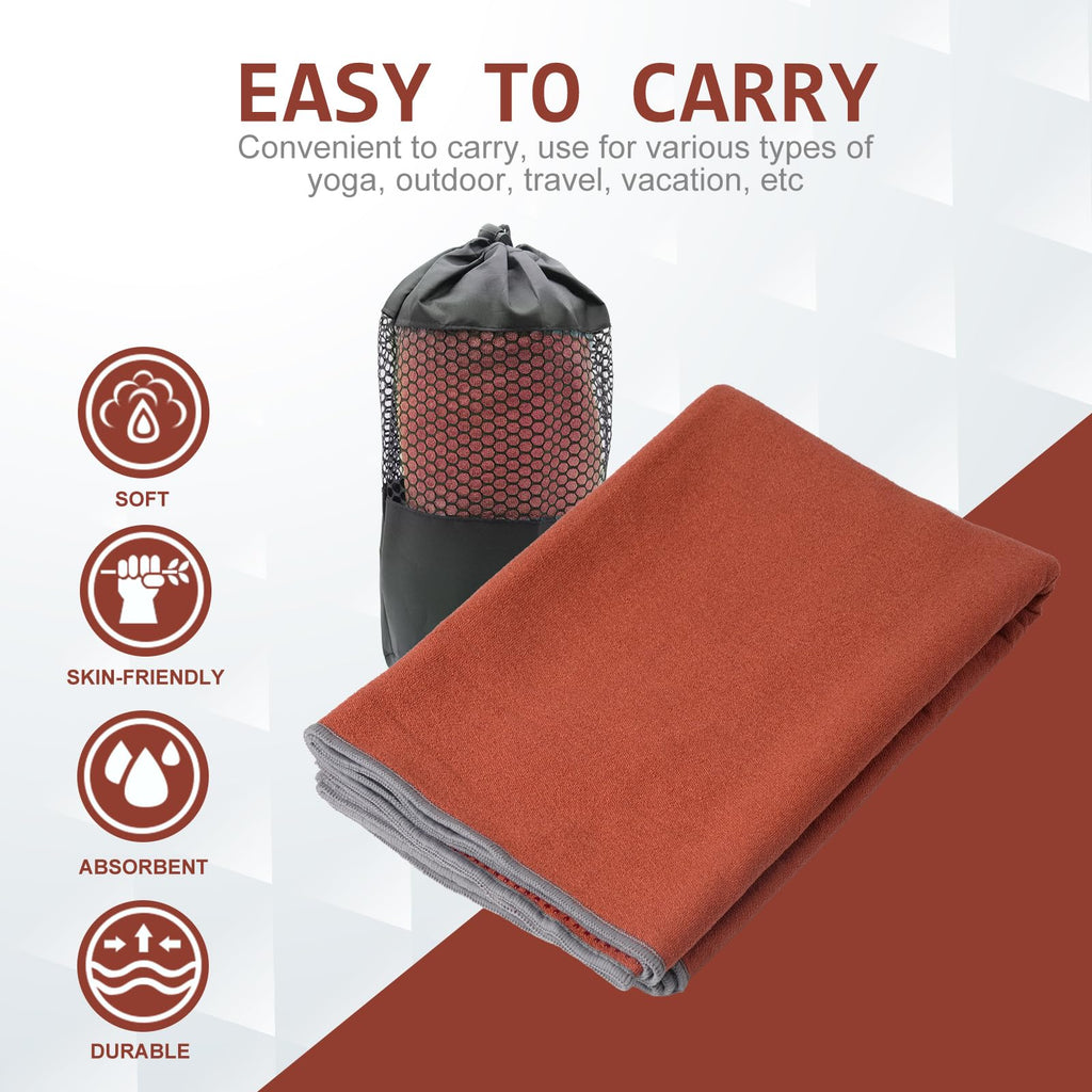 Non Slip Hot Yoga Mat Towel with Grip Dots, 72" x 24"
