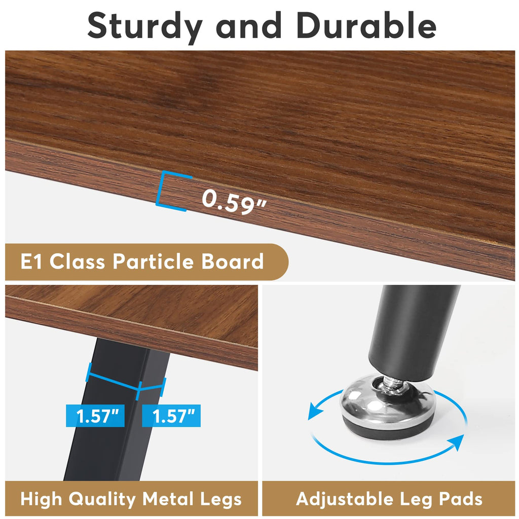 6FT Conference Table, Rectangular Meeting Room Tables, Modern Industrial Seminar Table Boardroom Desk with Metal Legs for Office, 70.8’’ L x 31.5’’ W x 29.5’’ H (Brown and Black)