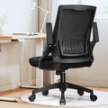 Ergonomic Office Chair with Flip-up Armrests Executive Computer Chair for Home Office, Breathable Mesh & Comfy Lumbar Support, Black