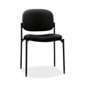 Fabric Guest Office Chair, Armless Stackable Seating for Waiting Rooms, Lobbies, Conference Areas, and Offices, Side Chair for Reception and Training Spaces, Black