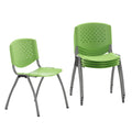 HERCULES -5 Pack 880 lb. Capacity Green Plastic Stack Chair | Comfortable Seating with Durable Design