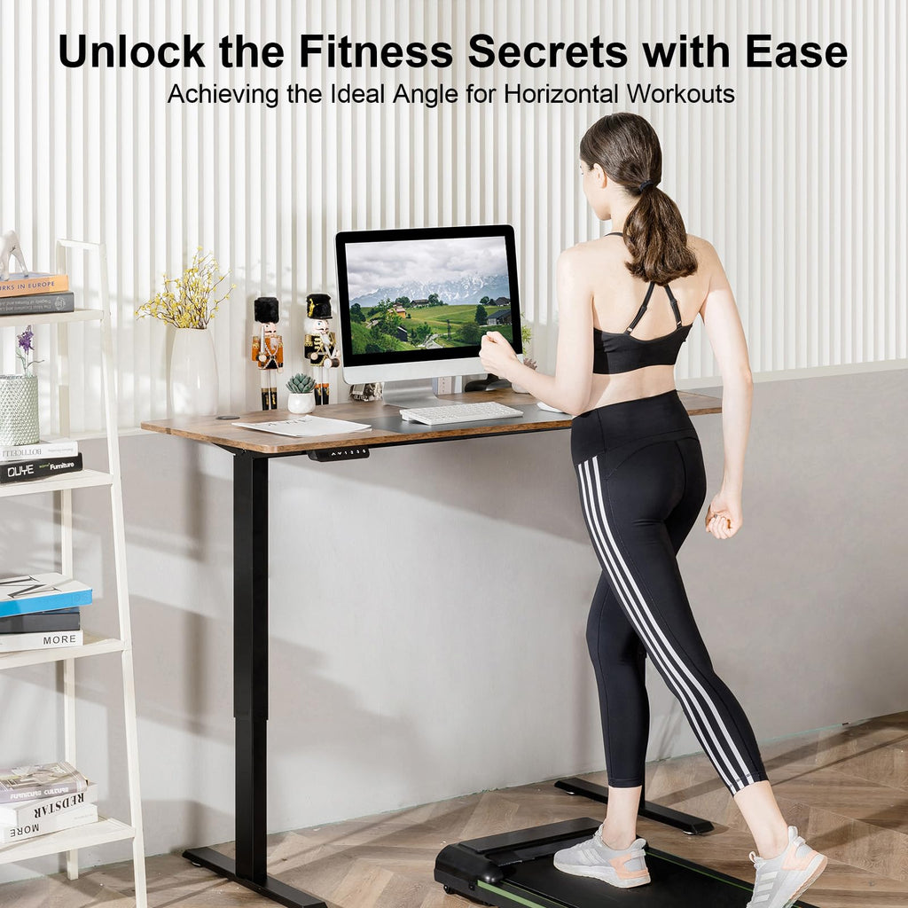 Small Standing Desk Adjustable Height & Tiltable Tabletop, Mobile Stand Up Desk for Laptop, Portable Computer Table for Home Office Work and Walking Pad Treadmill, Height 30.7"-46.4", Tan
