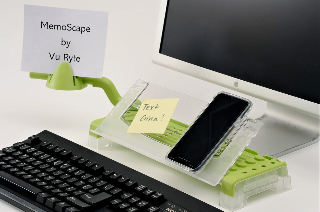 Adjustable in-Line Document Holder for Typing | Reduce Neck Strain, Improve Focus, Boost Desk Organization/Workflow | Paper Holder Stand for Desk or Home Office - Avocado Green