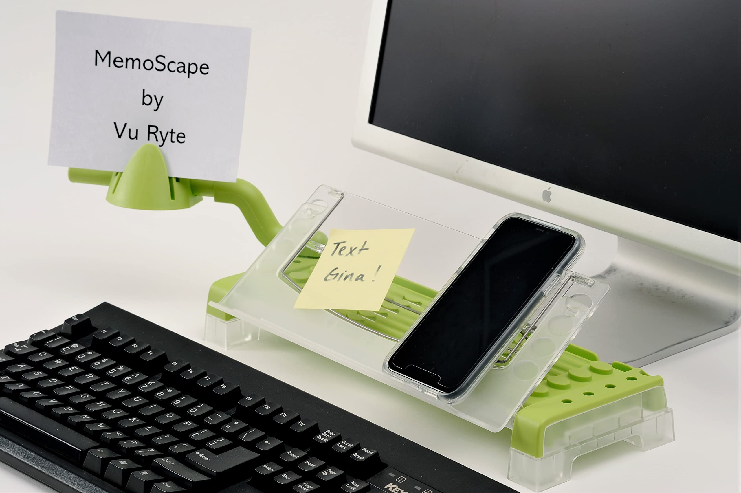 Adjustable in-Line Document Holder for Typing | Reduce Neck Strain, Improve Focus, Boost Desk Organization/Workflow | Paper Holder Stand for Desk or Home Office - Avocado Green