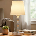 Rechargeable Cordless Table Lamp, 5000mAh Battery Powered Touch Desk Lamp, 3-Level & Stepless Dimmable Night Light, Portable Bedside Lamp for Bedroom, Outdoor, Bulb Included, Silver