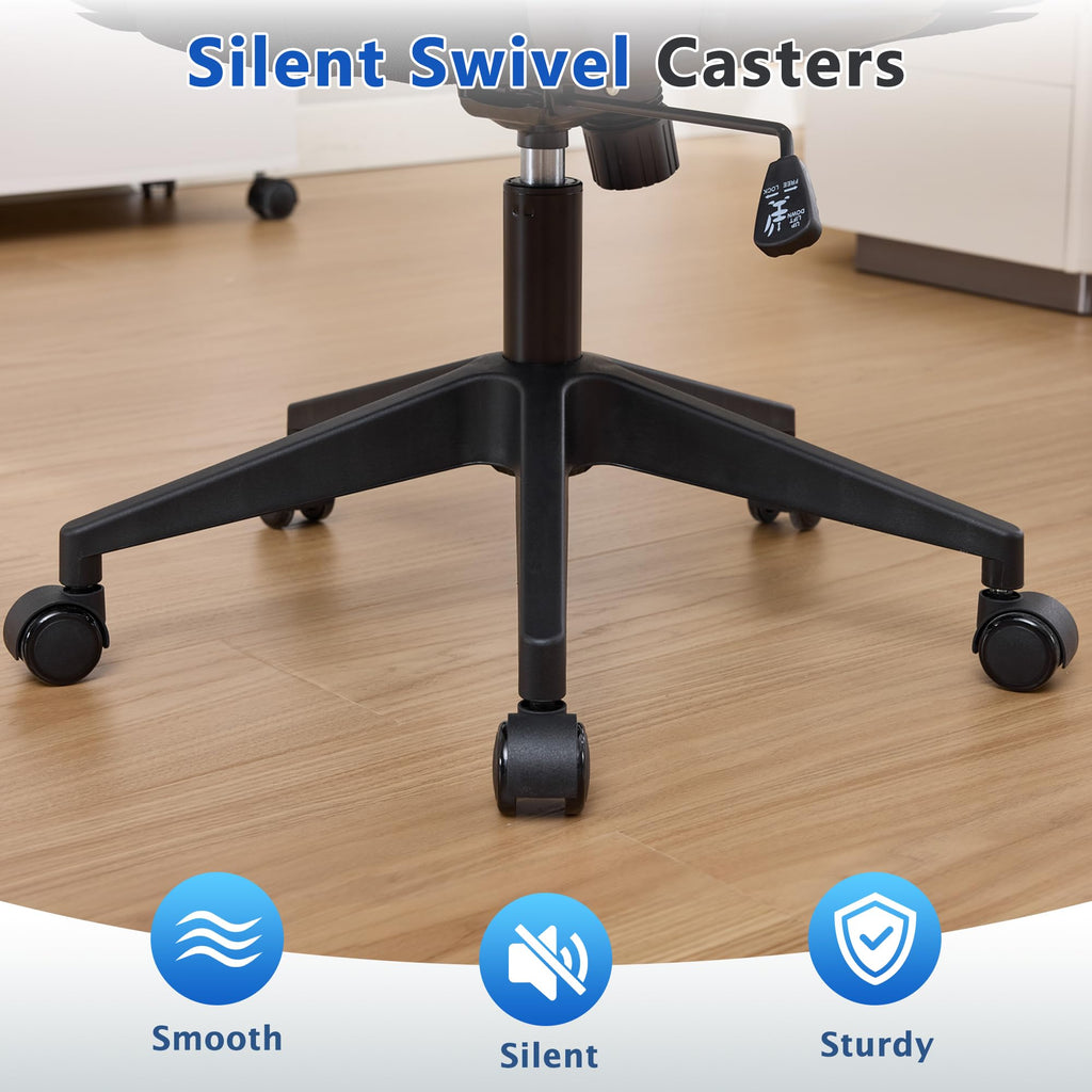Foldable Office Chair for Small Spaces | Home Office Folding Desk Chairs with Wheels and Flip Up Arms | Ergonomic Mesh Computer Chair for Adults & Kids Black