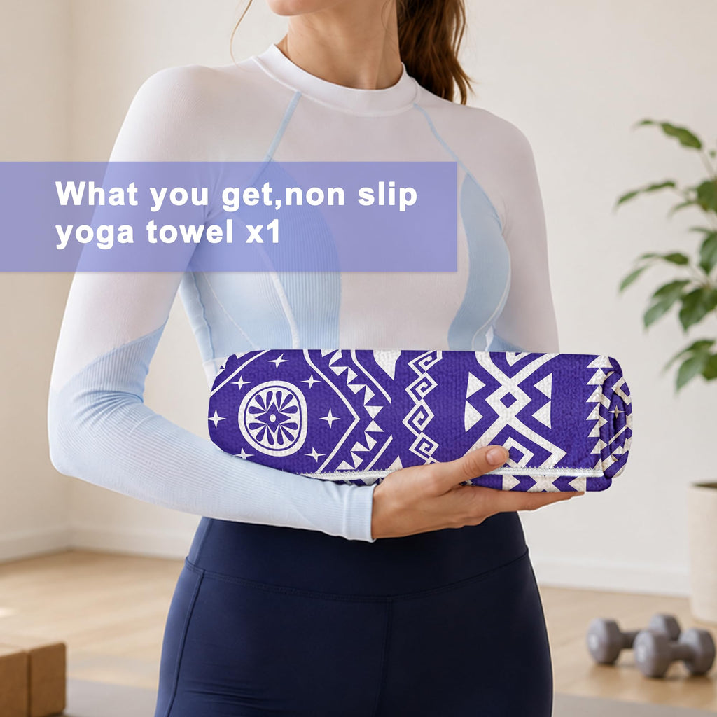 Yoga Towel,Absorbent Yoga Mat Towel for Hot Yoga Non Slip,Stylish Prints,Ideal for Workouts,Hot Yoga,Bikram,Pilates Equipment,72 x 27 in,Arranged Triangle Geometry