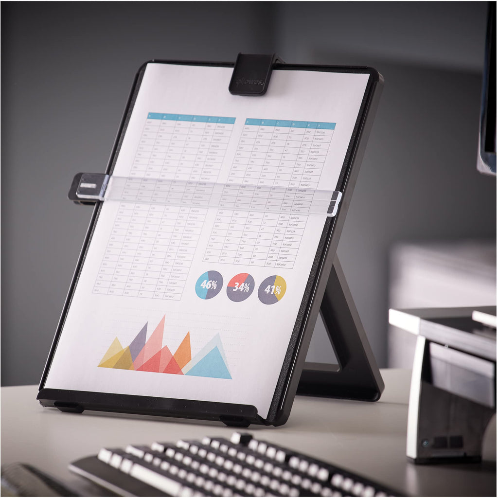 Letter Sized Non-Magnetic Copyholder, Black (21106), 7.38 x 10.13 x 11.25 inches