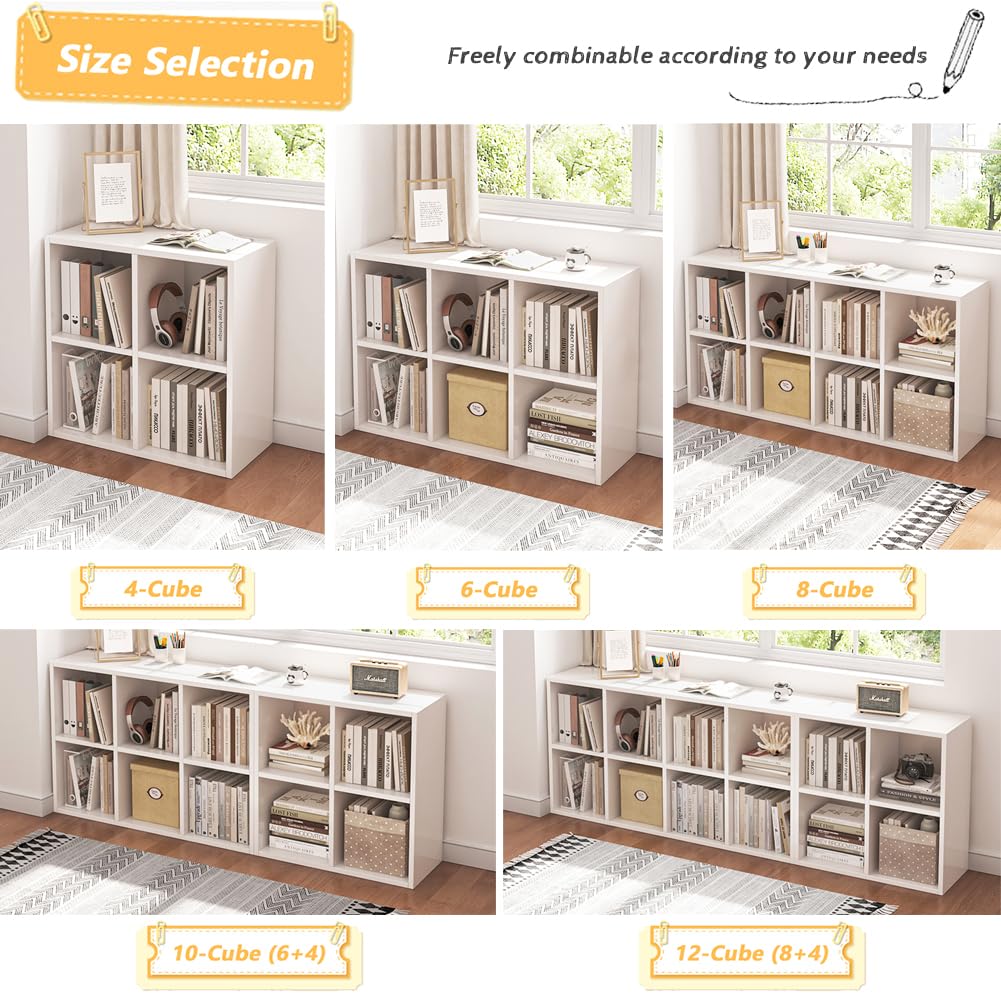 4 Cube Organizer Bookcase White Open Shelf