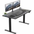 Electric 55 x 28 in Standing Desk, Memory Height Adjustment, 1B Series, Holds 220 lbs, One-Piece Black Top, Black Frame