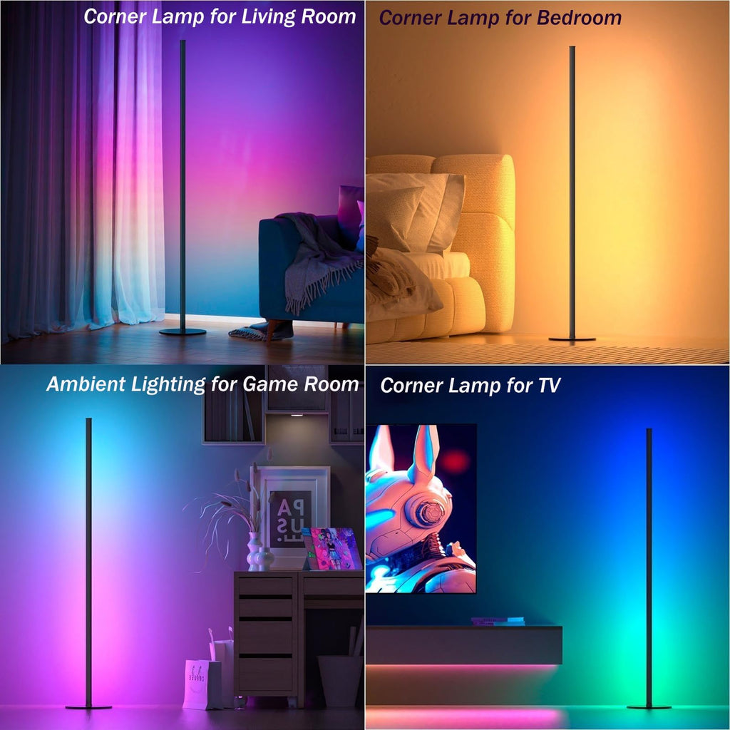 LED Corner Floor Lamp, Ambient Lighting One Connected Pair