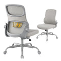Office Chair, Mesh Ergonomic Desk Chairs, Lumbar Support, Adjustable Height, Armless, Swivel Function and Smooth-Rolling Wheels for Home, Office and Gaming (Gray)