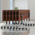 Conference Table,Folding Conference Room Tables with Wheels, 47.2” Modular Training Tables for Office/Classroom/Meeting, Lockable 360° Silent Wheels＆Space Saving Stackable, Walnut Finish, 6 Pack