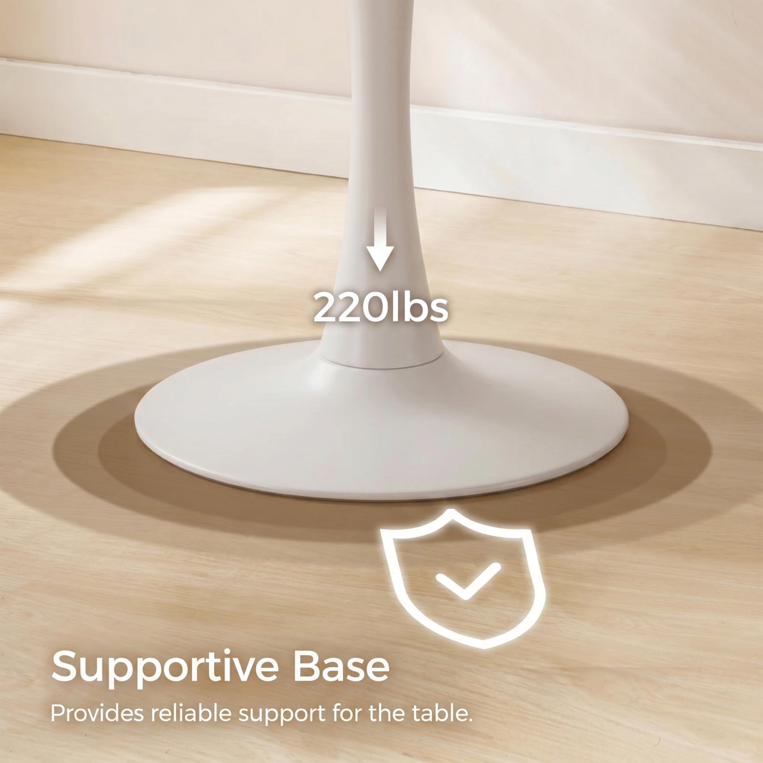 Sybrioka 27.6" Marble Round Tulip Table, Mid-Century Modern Style Dining Table with White Pedestal Base for 2-4 People, Featuring A Marble Tabletop for Kitchen, Dining Room, Cafe (Light Grey)