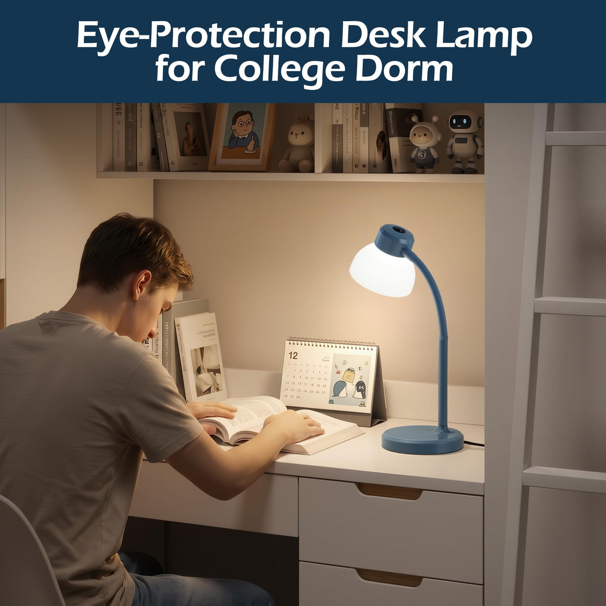 Desk Lamps for Home Office,Small LED Reading Lamp,5000K Eye-Care Desk Light