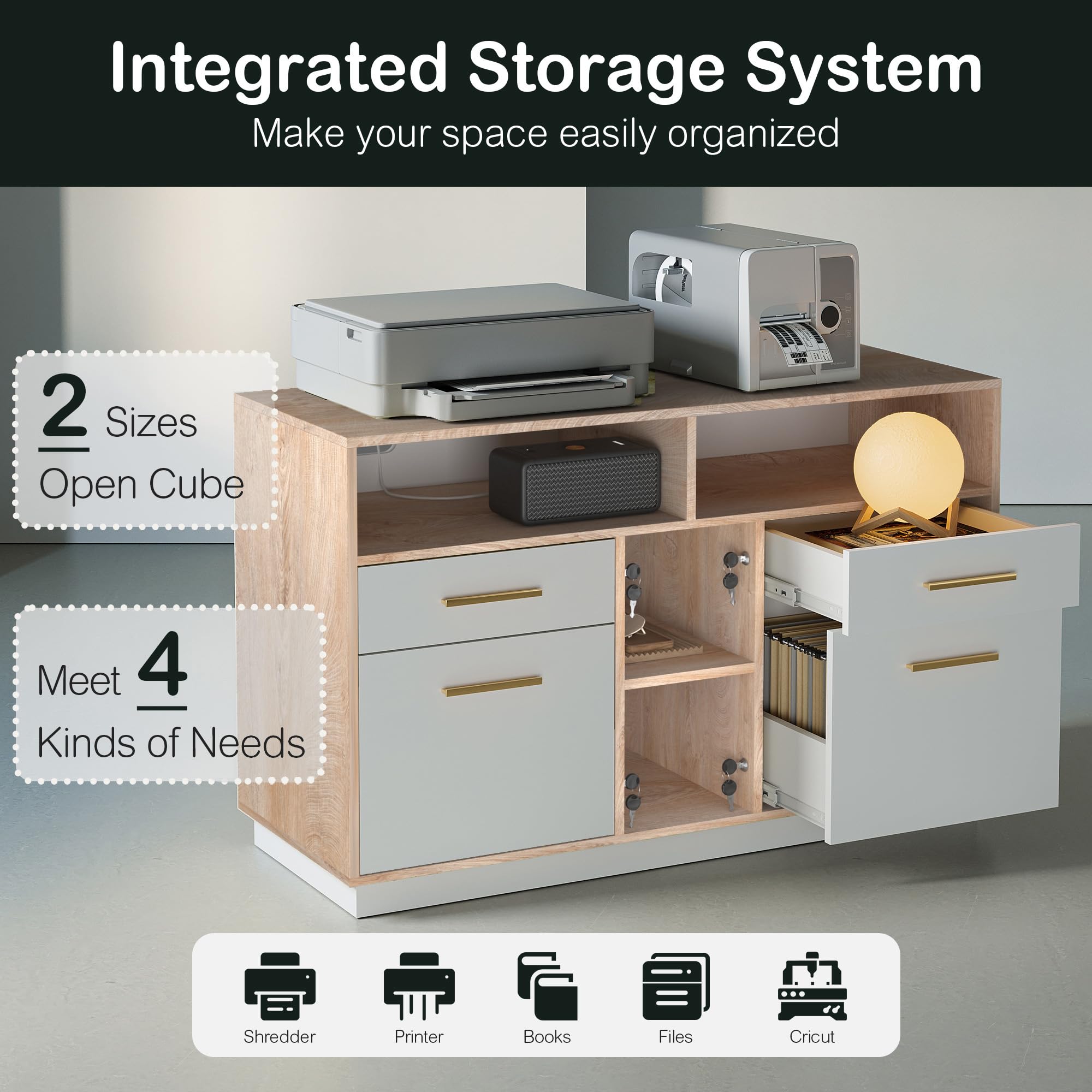 4 Drawer File Cabinet with Lock, Filing Cabinet for Home Office
