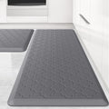 Mat [2 PCS] Cushioned Anti-Fatigue Floor Mat Water Resistant Non-Skid Kitchen Mats and Rugs Ergonomic Comfort Foam Kitchen Rugs Standing Mat for Floor Office Sink (Grey,20"x30"+20"x47")