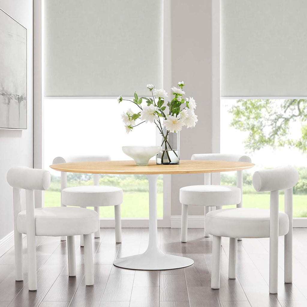 Modway Lippa Dining Table, 60", White Natural
