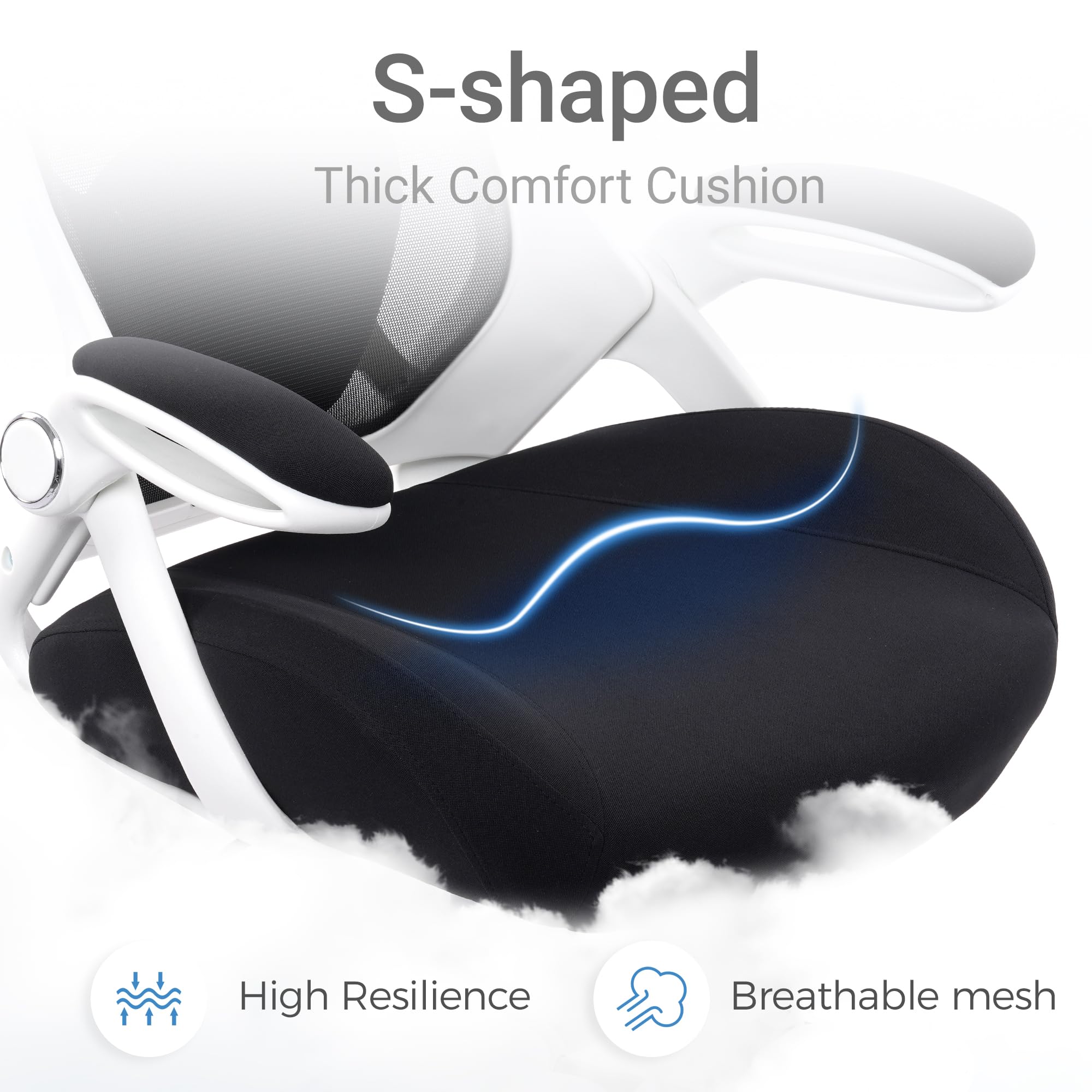 400lbs Heavy Duty Drafting Chair 5" Thickened Seat Office Chair with Flip-Up Armrests Tall Ergonomic Computer Chair with Lumbar Support and Adjustable Footrest Ring Standing Desk Chair (Black)