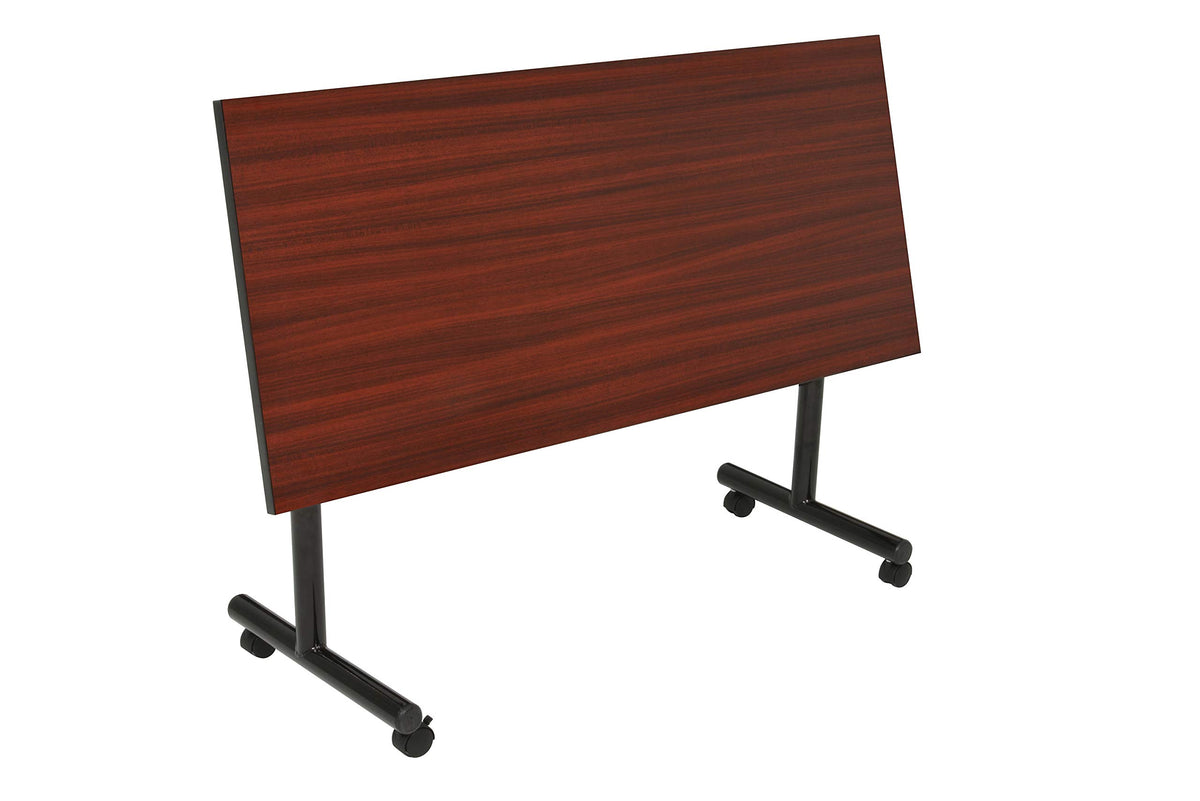 Kobe 48 x 24 in. Flip-Top Training Nesting Table with Modesty Panel- Mahogany