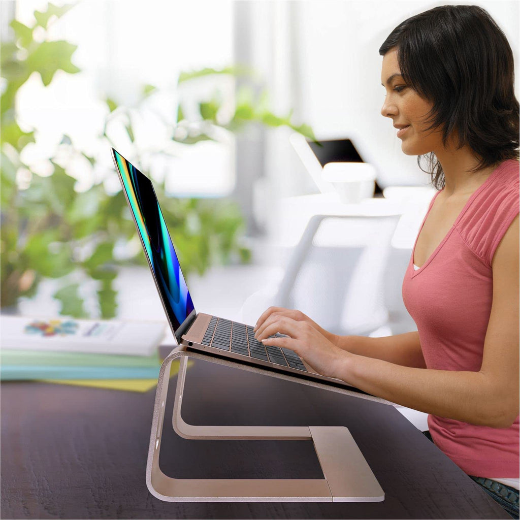 Laptop Stand, Ergonomic Aluminum Laptop Mount Computer Stand, Detachable Laptop Riser，Notebook Holder Stand All 10-17.3" Laptops（Gold）