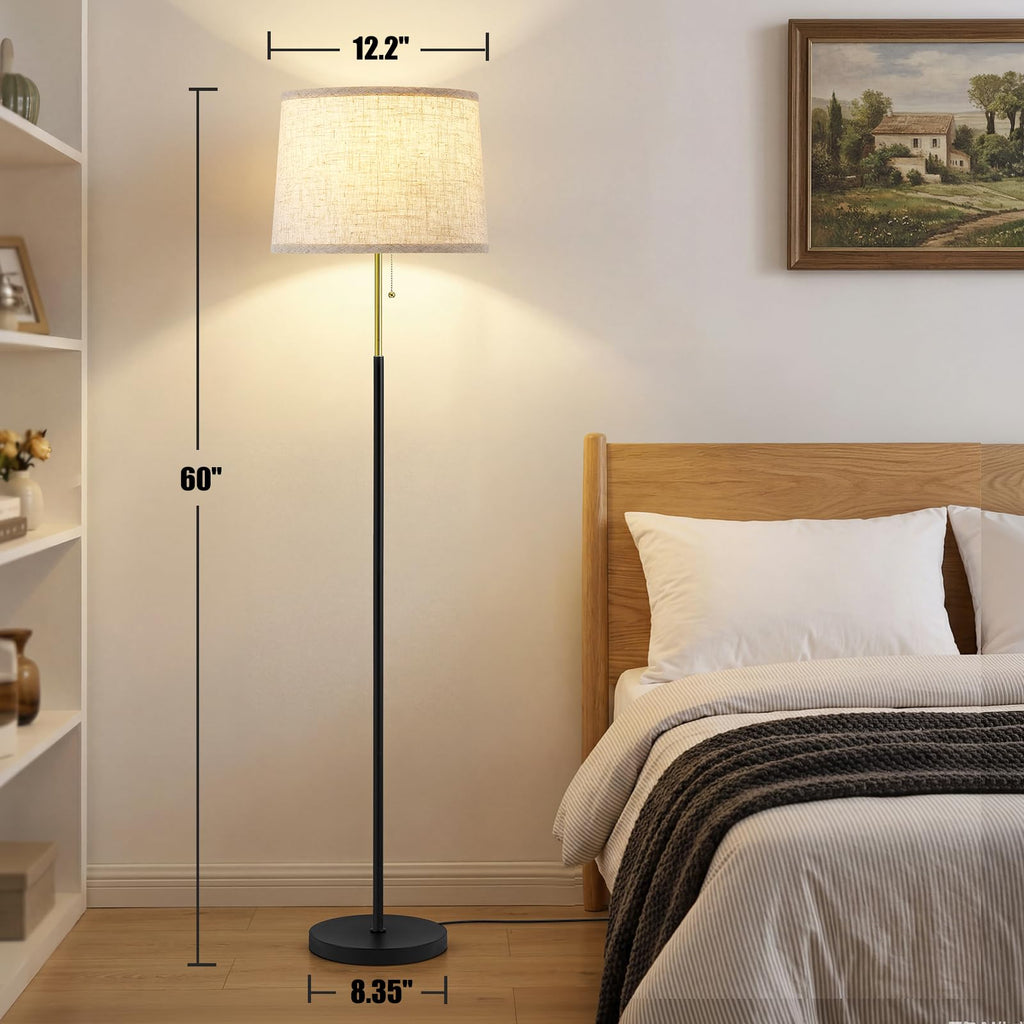 Floor Lamps for Living Room & Bedroom, 60" Modern Tall Standing Lamp, 3CCT