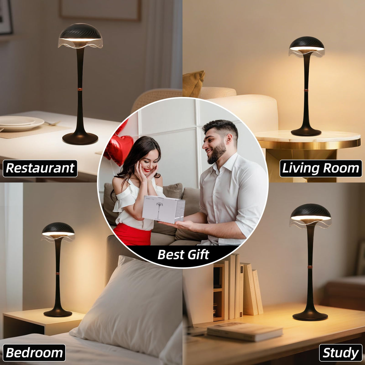 Rechargeable Table Lamp, LED Cordless Table Lamp