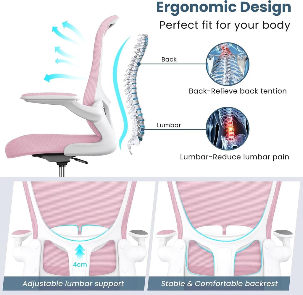 Drafting Chair Tall Executive Ergonomic Computer Standing Desk Chair with Flip-Up Armrests