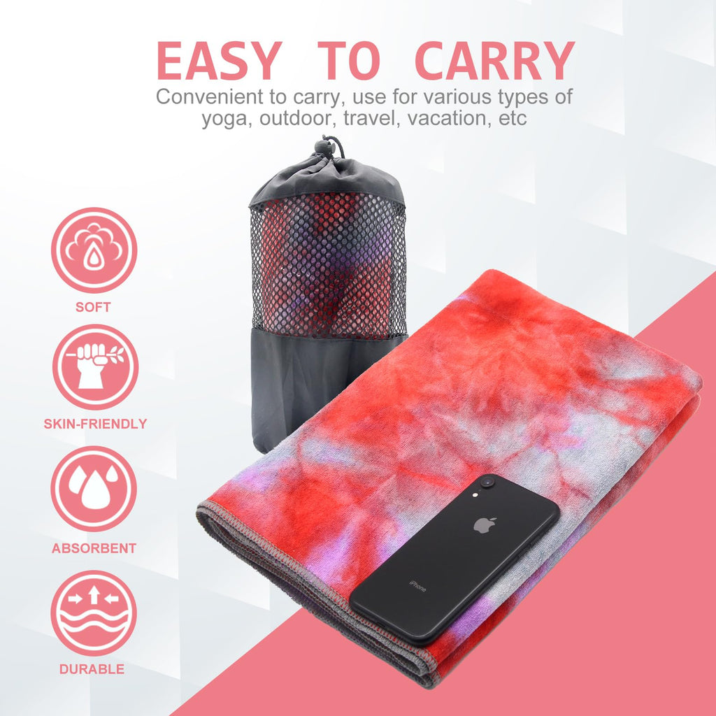 Non Slip Hot Yoga Mat Towel with Grip Dots, 72" x 24"