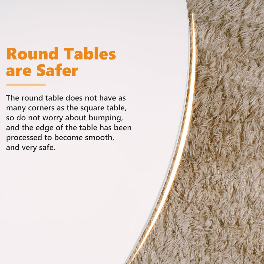 TUOMUR White Round Dining Table, 31.5" Circle Tulip Table Kitchen Round Dining Table for 2-4 People with Thickened Top and Metal Pedestal, Mid Century Leisure Table for Home, Dining Room, Cafe