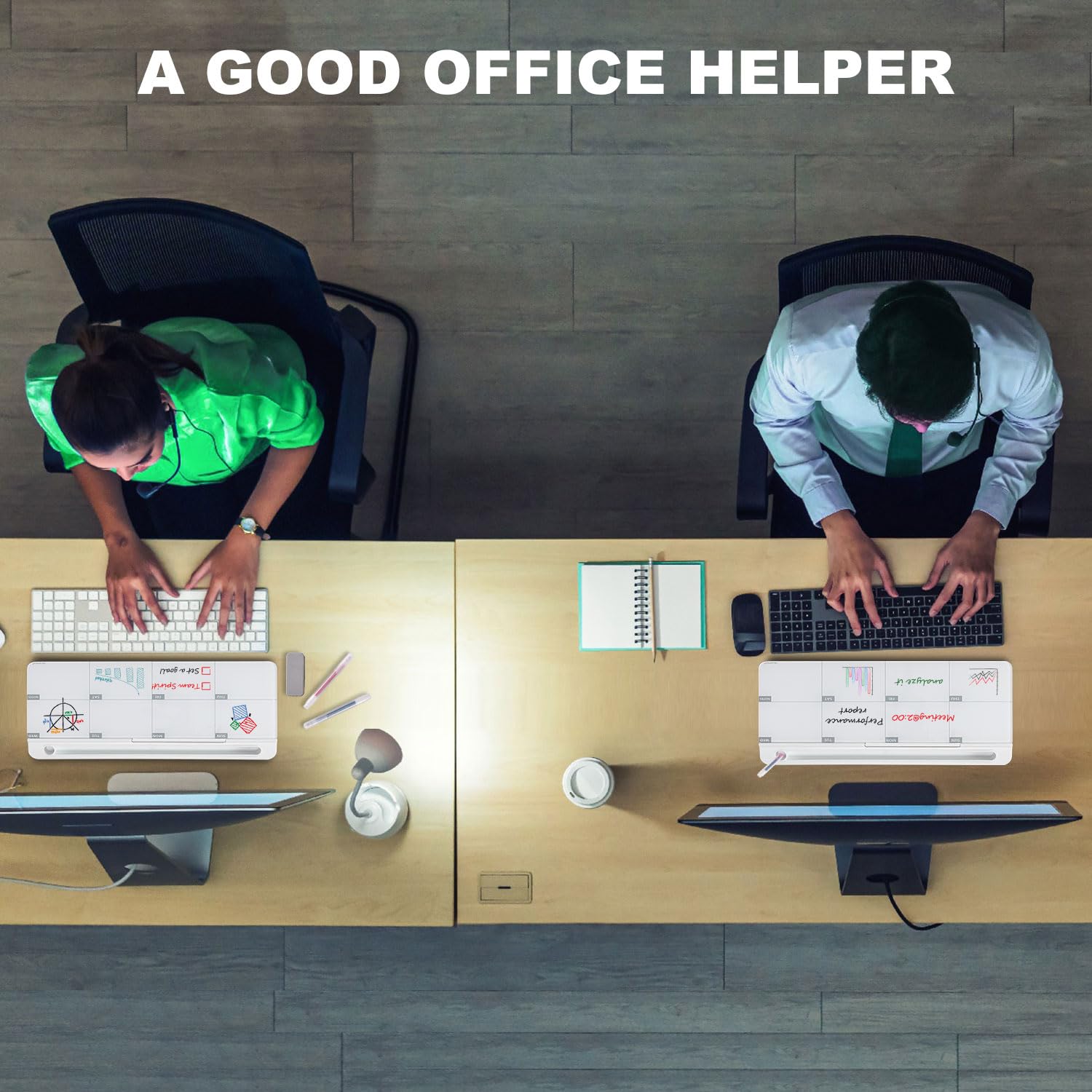Desktop Whiteboard Dry-Erase-Board - Computer Keyboard Stand White Board Surface Pad with Drawer, Desk Organizers with Accessories for Office, Home, School Supplies