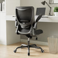 Office Chair, Ergonomic Desk Chair with Adjustable Lumbar Support and Flip up Armrest, Breathable Mesh Computer Chair for Home Office, Black