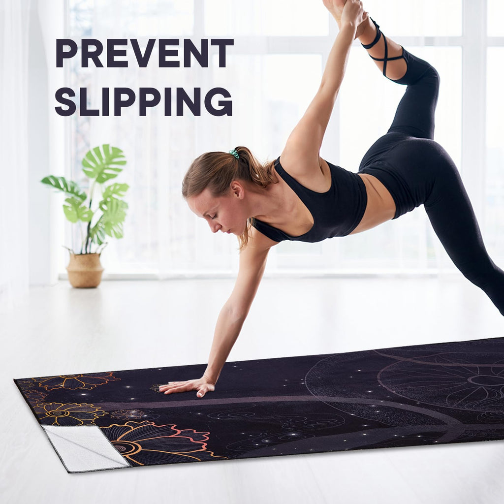 Yoga Towels, Non Slip Hot Yoga Mat Towel with Grip Dots,Super-Absorbent Soft Microfiber Yoga Blanket for Pilates, Fitness and Workout 72inch x 24inch