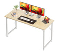 Computer Desk, 54 Inch Office Desk, Gaming Desk with Storage, Writing Desk Work Desk for Home Office, Study, Modern Simple Desk, Large Legroom, Metal Frame, Maple