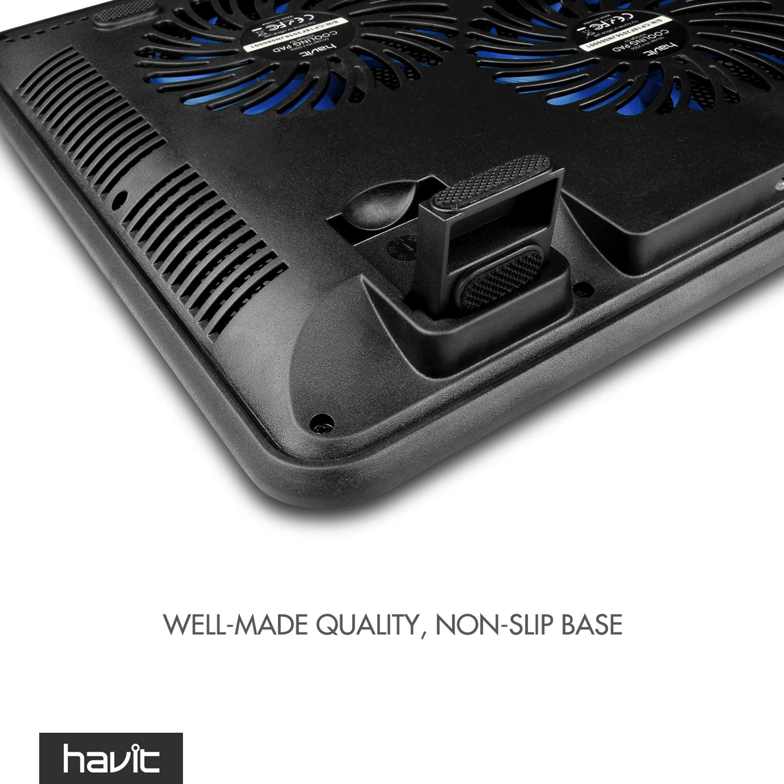 15.6-17 Inch Laptop Cooler Cooling Pad - Slim Portable USB Powered (3 Fans) (Blue)