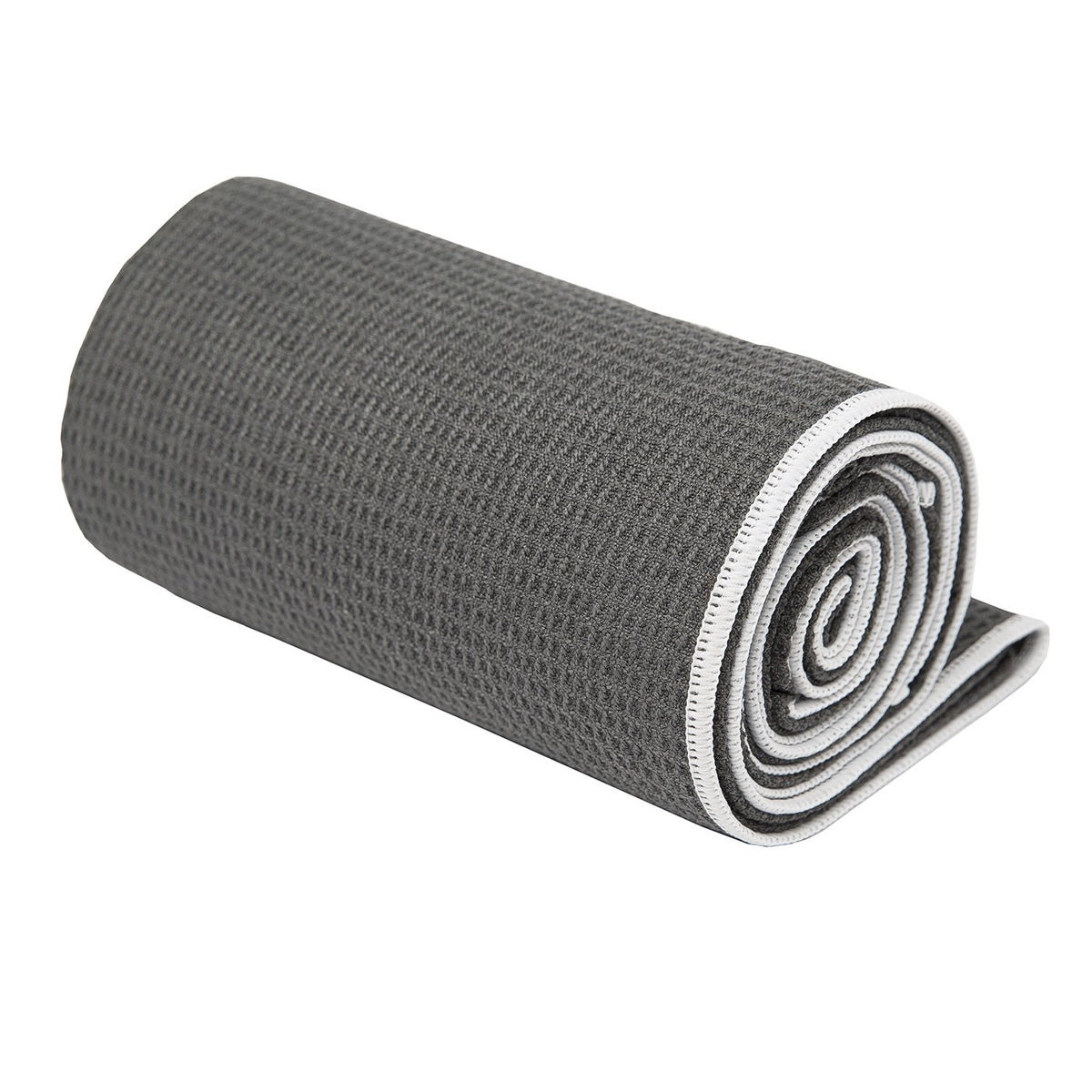 Stickyfiber Hot Yoga Towel - Silicone Backed Yoga Mat-Sized, Absorbent, Non-Slip, 24" x 72" Bikram, Gym, and Pilates - (Gray, Standard)