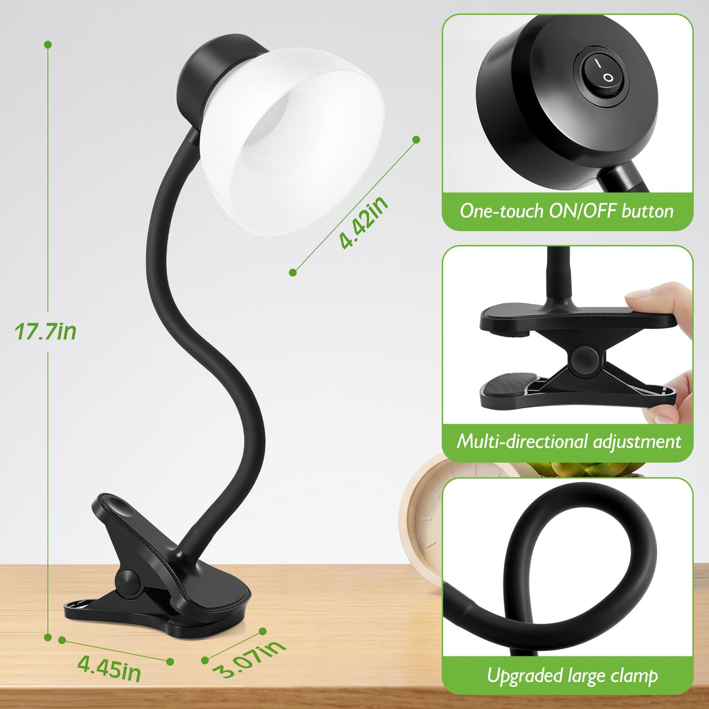 Desk Lamps for Home Office,Small LED Reading Lamp,5000K Eye-Care Desk Light