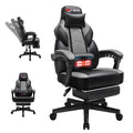 Gaming Chairs for Adults, Computer Chair with Footrest and High Back, Big and Tall Gamer Chair's with Massage Lumbar Support, 360° Swivel Height Adjustable Gaming Chair, Grey