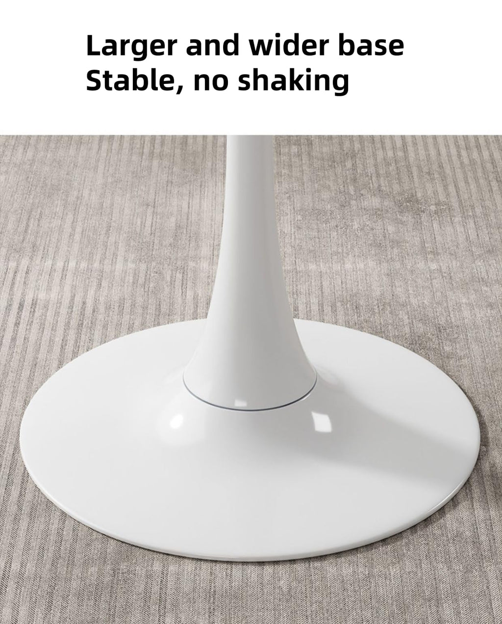 23.6" Round Tulip Dining Table, Mid-Century Tulip Table Kitchen Tulip Dining Table 2 People with MDF Table Top & Pedestal Base for Office Living Room