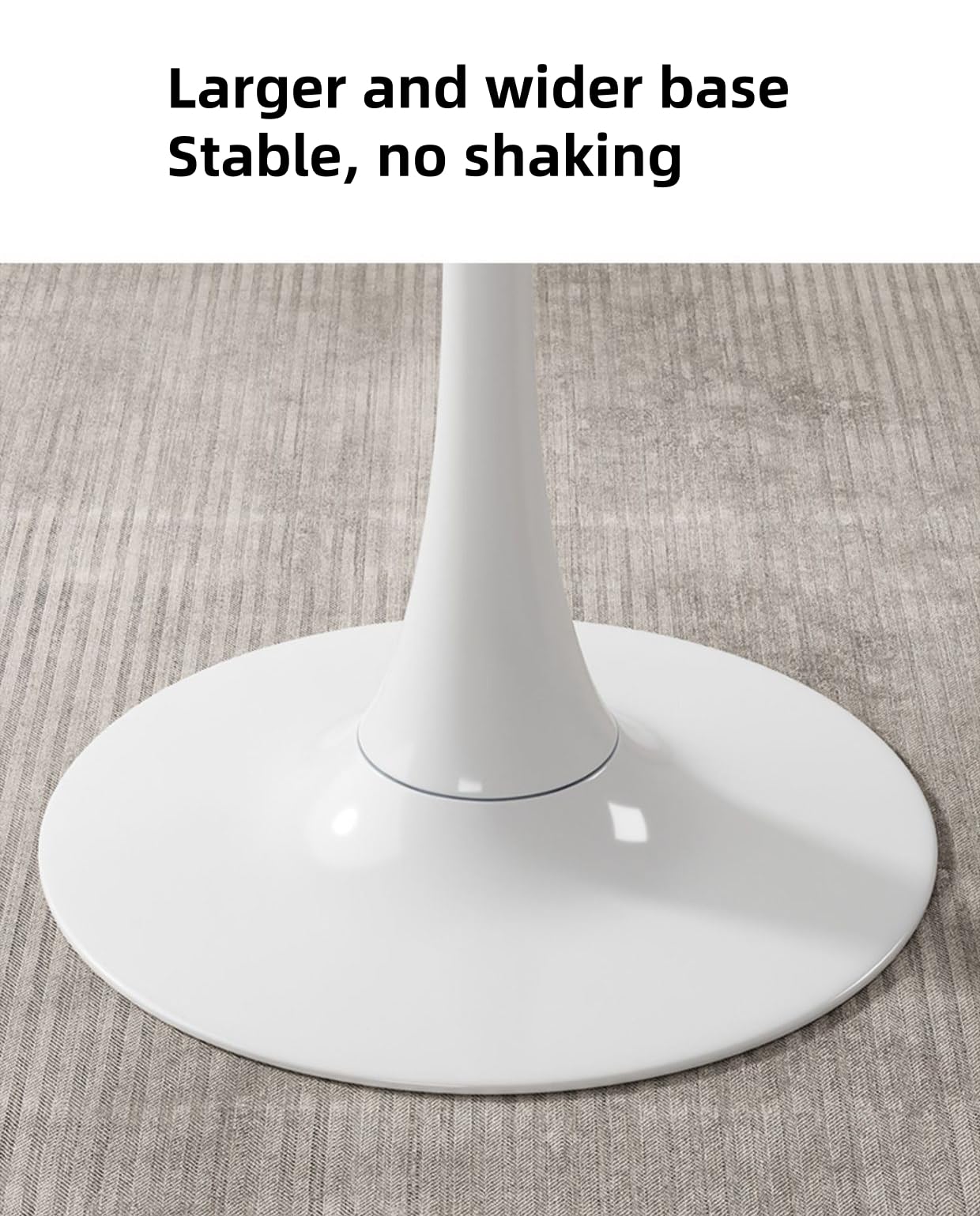 23.6" Round Tulip Dining Table, Mid-Century Tulip Table Kitchen Tulip Dining Table 2 People with MDF Table Top & Pedestal Base for Office Living Room