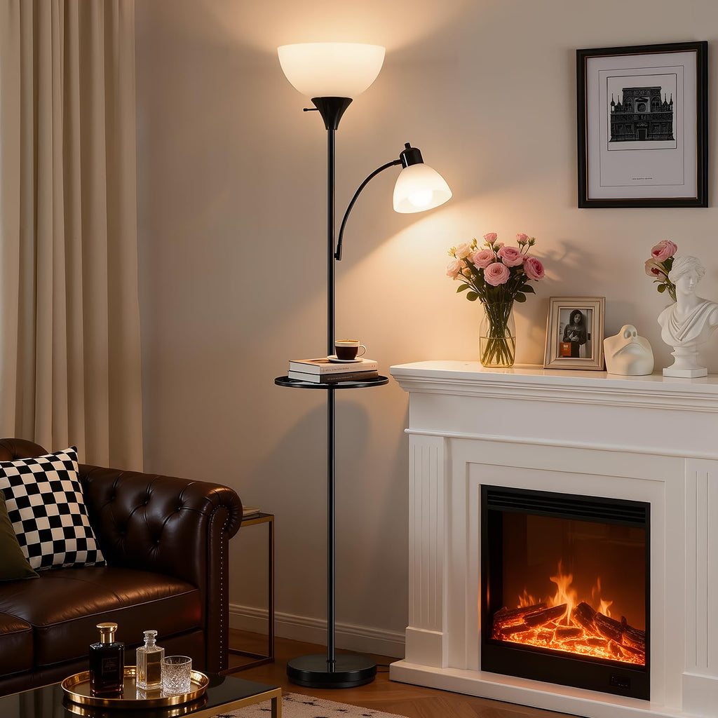 72" Floor Lamp with Table, Adjustable Reading Lights,Torchiere Floor Lamps