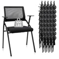 40 Pack, Stackable & Foldable Office Chairs with Ergonomic Lumbar Support and Thickened Seat Cushion, Folding Mesh Fabric Reception Guest Chair for School Church Lobby Conference Room, Black