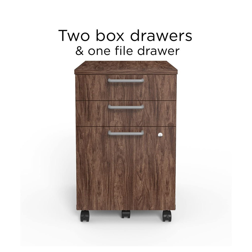 ( 2 pack) Mobile Pedestal File Cabinet with Wheels, 3-Drawer, Letter/Legal Compatible, Espresso