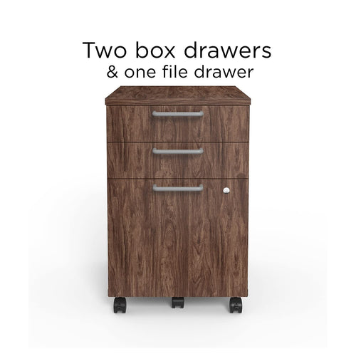 ( 2 pack) Mobile Pedestal File Cabinet with Wheels, 3-Drawer, Letter/Legal Compatible, Espresso