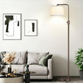 Floor Lamp, 1000 Lumens LED Edison Bulb Included, Modern Arc Standing Tall Brown Floor Lamp for Living Room Bedroom Office Dining Room