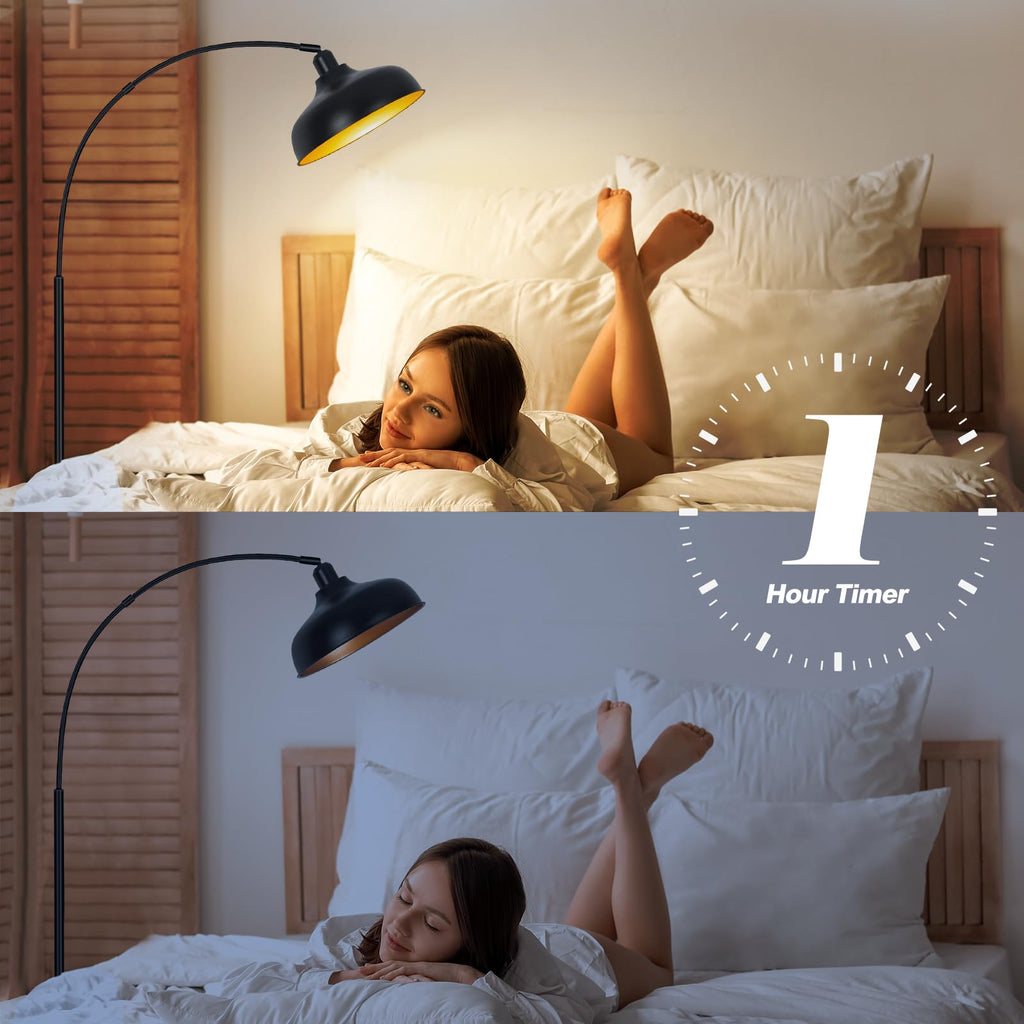 Arch Floor Lamps with Remote, Dimmable Floor Lamp 70” Black Tall Lamp