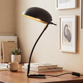 18.4" Metal Desk Lamp Modern Industrial Table Lamp, Adjustable Neck Architect Lights (3000K) with On/Off Switch, Bedside Reading Lamps for Office Bedroom Study Room Side Table (Sand Black)