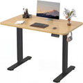 Electric Height Adjustable Standing Desk Large 48 x 24 Inches Sit Stand up Desk Home Office Computer Desk Memory Preset with T-Shaped Metal Bracket, Wood